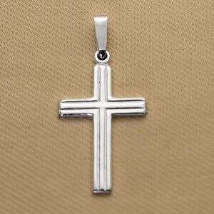 Solid 925 Sterling Silver Cross Pendant, Classic & Timeless Christian Necklace